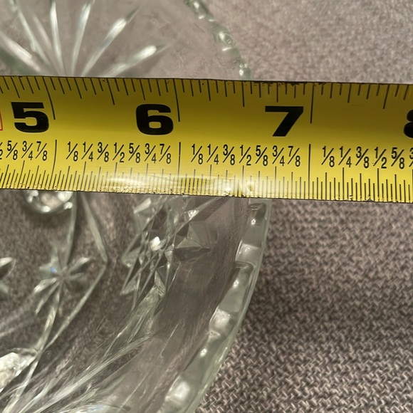 Vintage 1960’s Anchor Hocking Footed Crystal Cut Glass Bowl - Picture 7 of 9